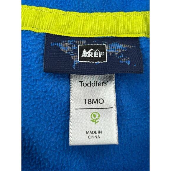 REI Boys Toddler Size 18MO Zip Up Lightweight Fleece Jacket Embroidered Hoodie - Picture 6 of 8